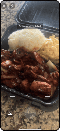 Scanning food with the Healthsnap app